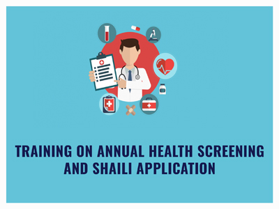 Training on Annual Health Screening & Shaili Application 